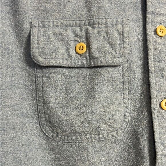 ABERCROMBIE & FITCH Medium Men's Blue Cotton Button Down Shirt Shacket Layering - Picture 3 of 10